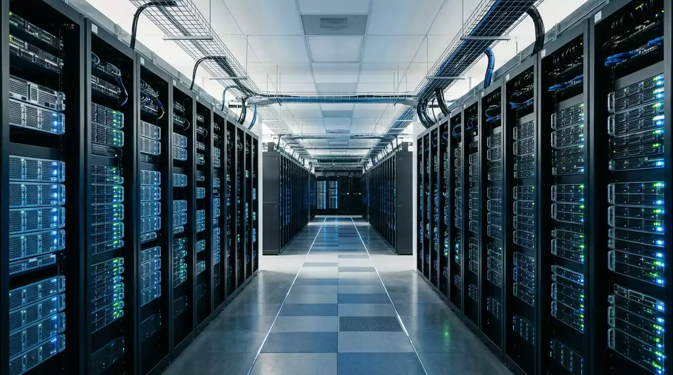 Servidor de datos procesando algoritmos para calcular cuotas de apuestas deportivas